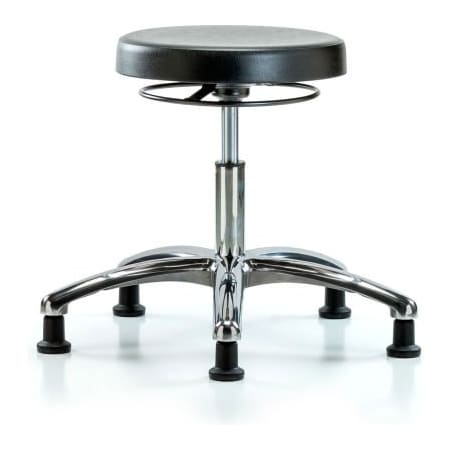 E Com Blue Ridge Ergonomics Cleanroom Stool with Glides - Desk Height - Black CLR-PDHSO-CR-RG-BLK
